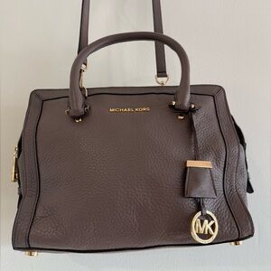 Michael Kors Collins Medium/Large Dark Brown Leather Satchel